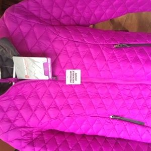 WOMENS SMALL RASPBERRY DOWN PUFFER JACKET